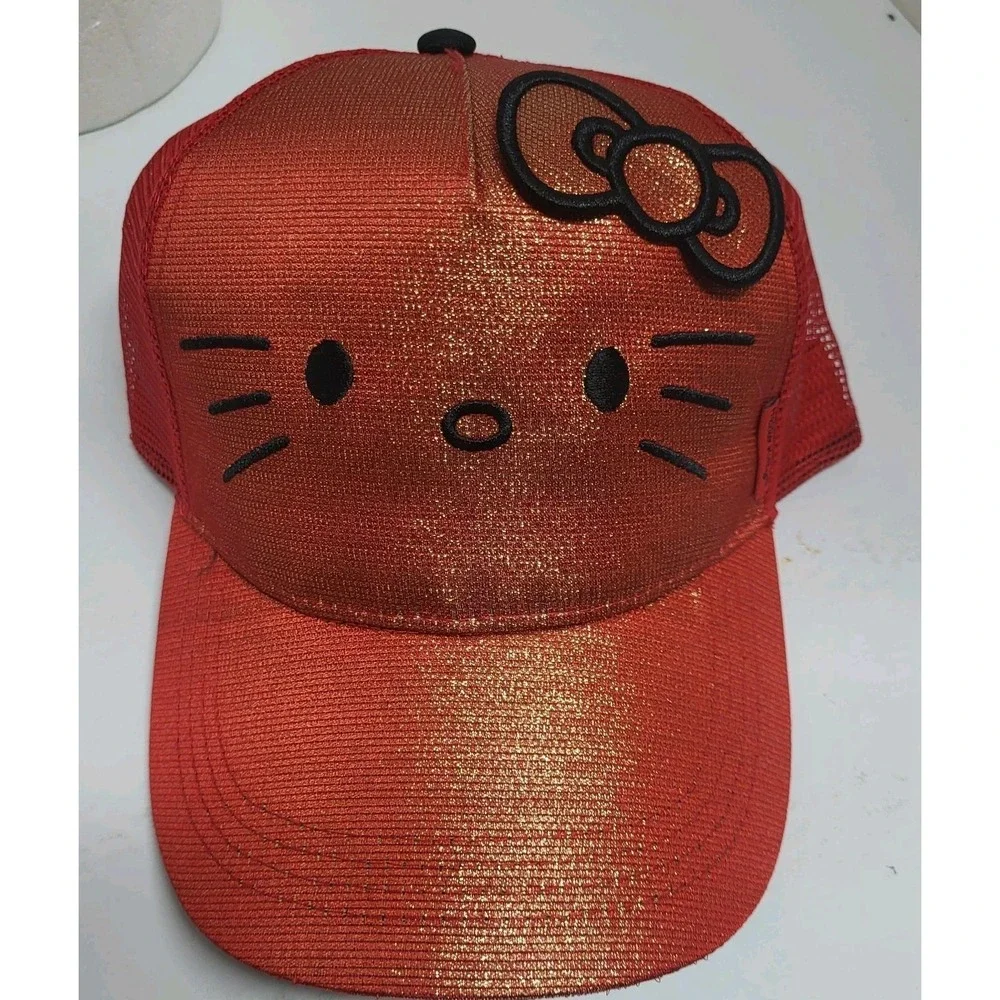 Hello Kitty by Sanrio‎ 2025 Red Glittering Baseball Cap Snap Back NWT Hat
